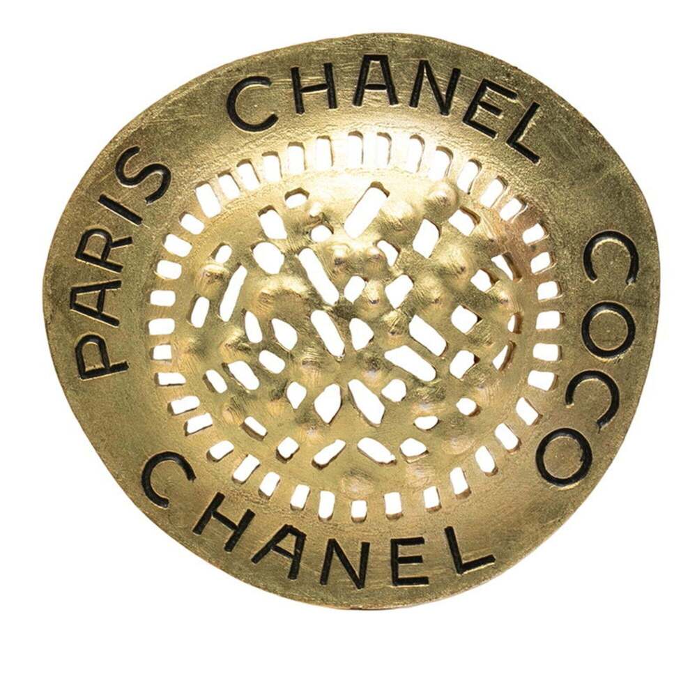 CHANEL Vintage Gold Straw Brooch - Picture 1 of 3